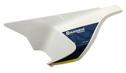 Plastica posteriore sinistra HUSQVARNA LH 701 Enduro/SM '16-'19 bianca con decalcomania