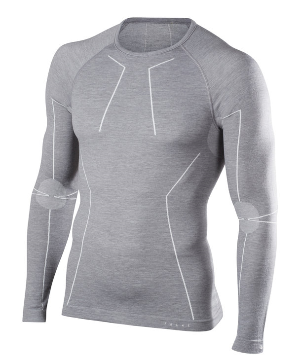 FALKE sous-vêtement thermique manches longues Wool Tech gris