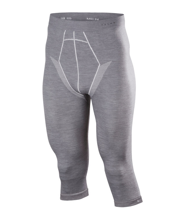 FALKE pantalon thermique 3/4 Wool Tech gris