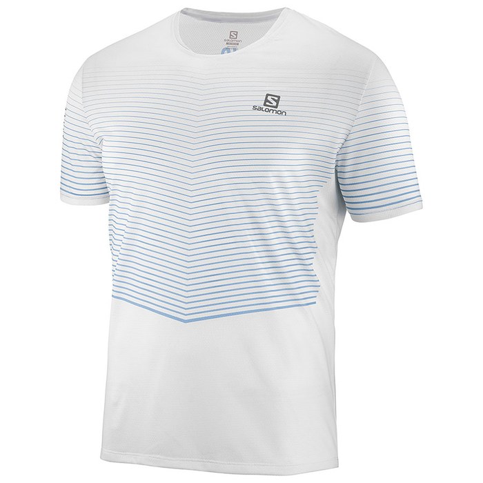 SALOMON T-Shirt Sense Tee weiß/blau gestreift