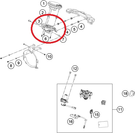 HUSQVARNA Halter für Tachometer SVR/VIT 401 '18-'19