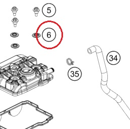 HUSQVARNA gummiventildæksel bolt skive FC/FE 250/350 '16-'23