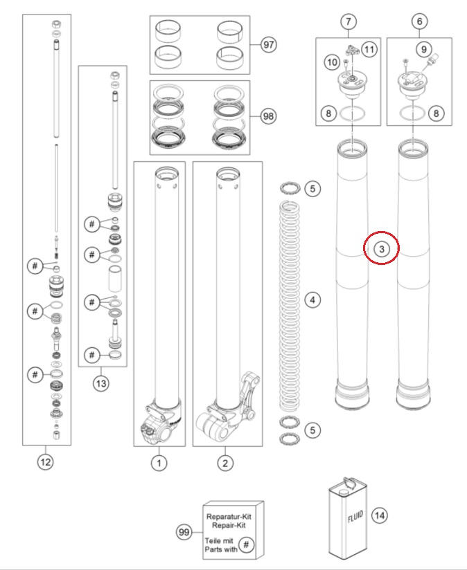 Zewnętrzna rura HUSQVARNA do amortyzatora TC 50/65 '17-'20