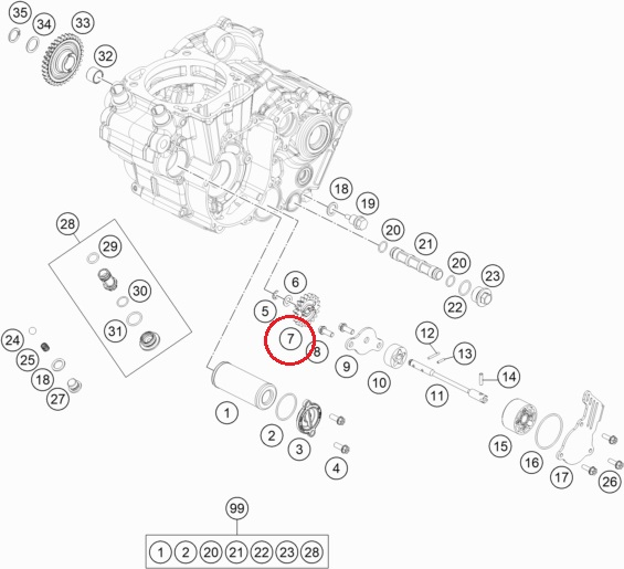 HUSQVARNA gear for oil pump T18 450/501 '19-'20