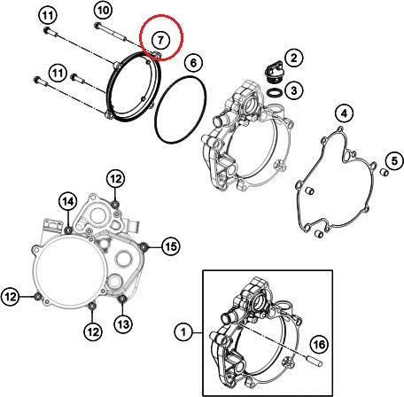 HUSQVARNA/KTM clutch cover outer TC 50 '19-'20