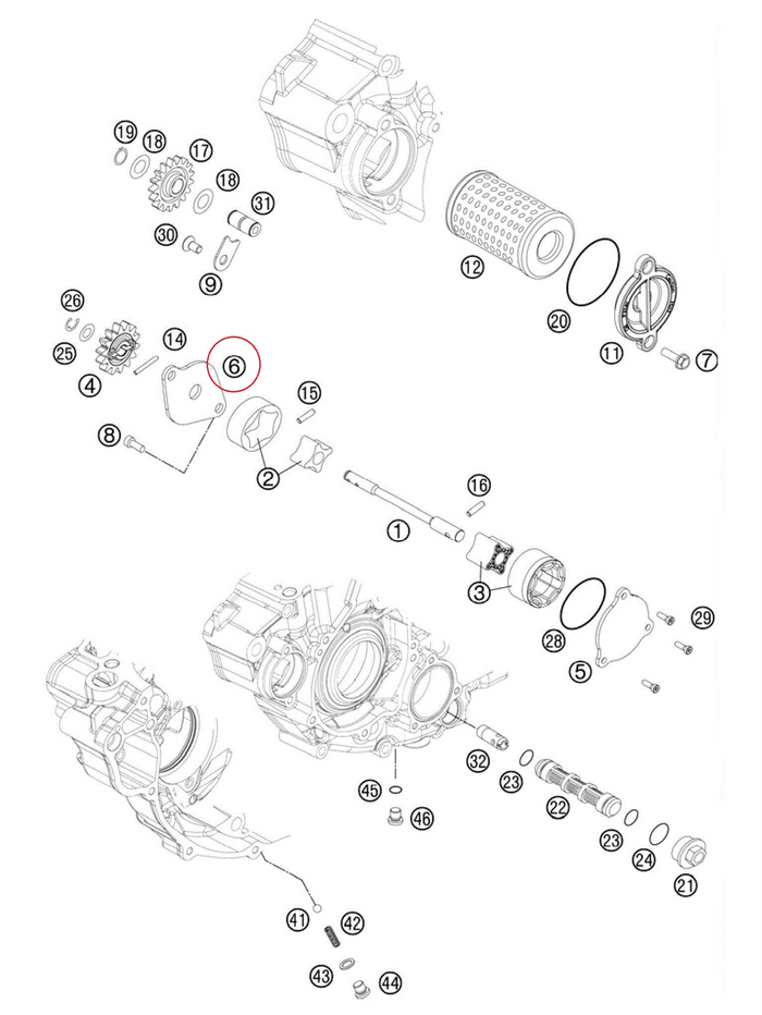 HUSQVARNA pokrywa pompy oleju LH FE 250/350 '13-'16