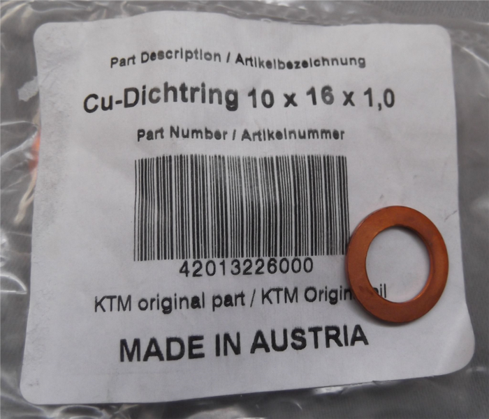 HUSQVARNA poveržlė varinei sankabos pakėlimo vamzdžio apatinei daliai 10x16x1