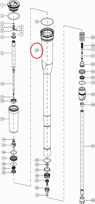 HUSQVARNA fr shock absorber inner pipe Memrane Holder WP