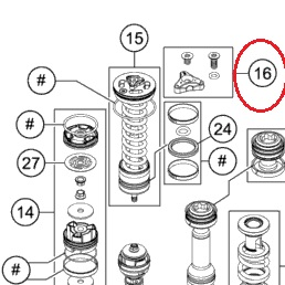 HUSQVARNA adjuster fr shock absorber with bolts MX '17-'19 white