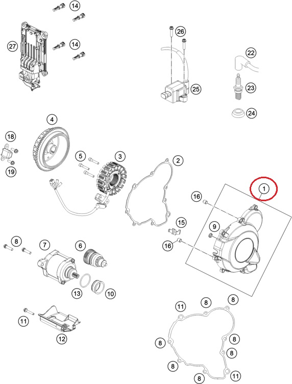 HUSQVARNA tændingsdæksel til TE 250i/300i '19-'23