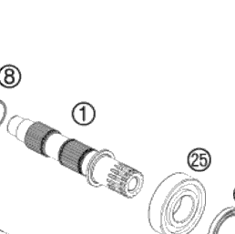 HUSQVARNA gearbox axle  Counter Shaft TE/FE 250/300 '13-'16