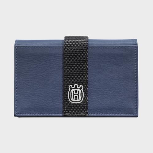 HUSQVARNA portfel skórzany Leather Wallet niebieski