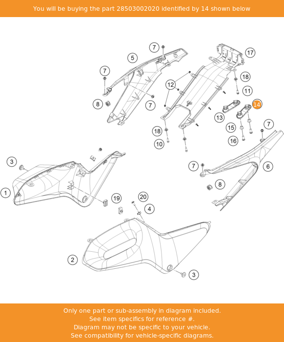 HUSQVARNA Abdeckung für den Soziusgriffbereich Vit/SVR 401 '18-'19