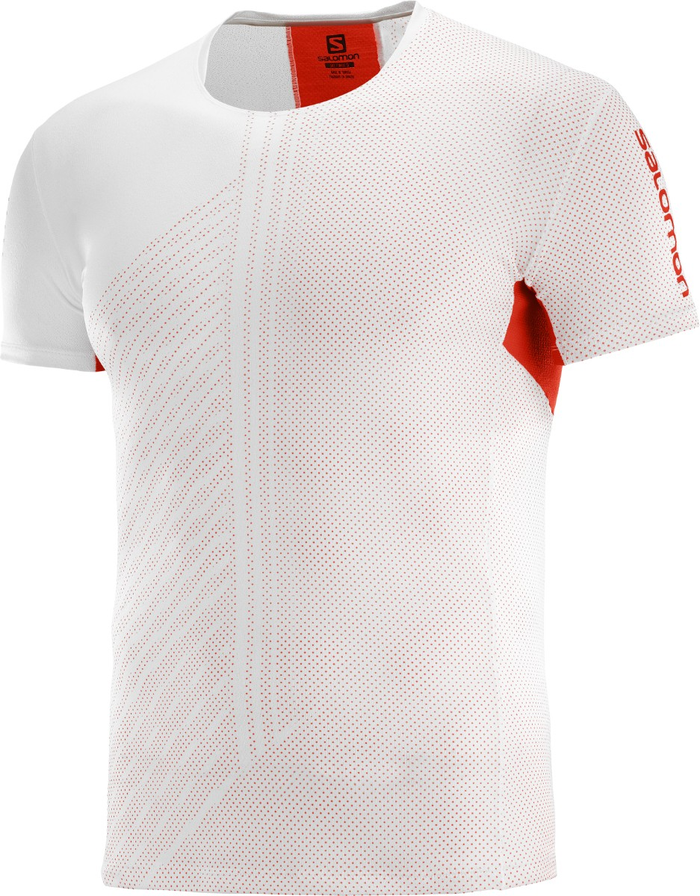 SALOMON maglia SS S/Lab Sense Tee bianco/rosso