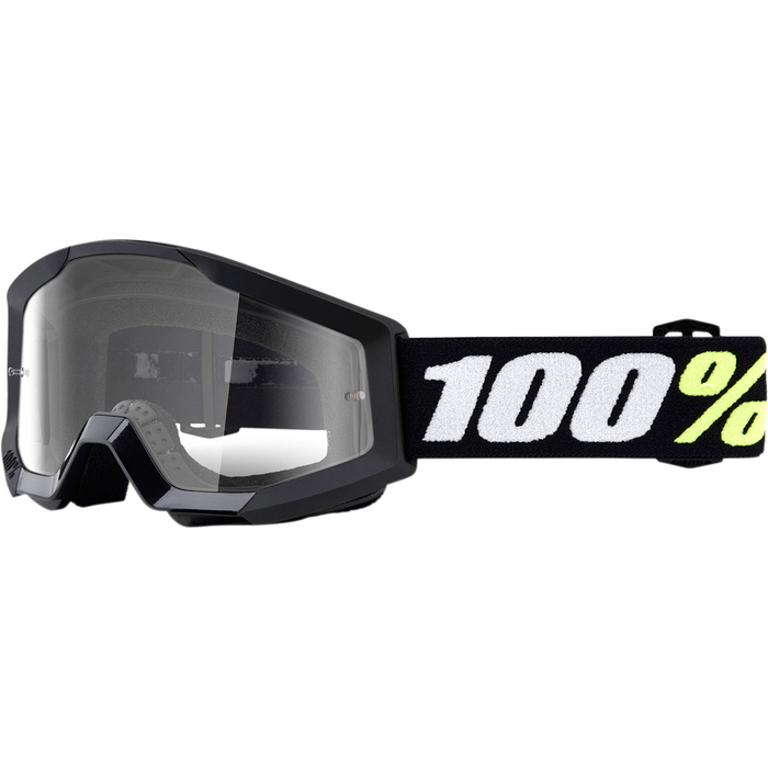100% akiniai Strata Mini Kids juodi su skaidriais lęšiais