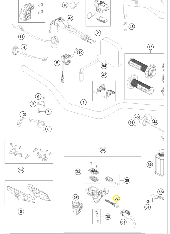 HUSQVARNA reparatieset zuiger koppeling cilinder D 9,5 Enduro '22