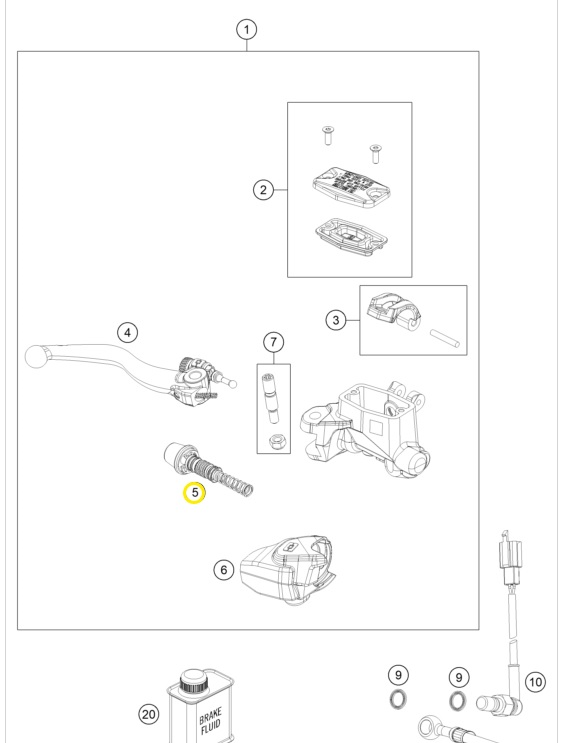 Kit riparazione pistone cilindro freno superiore HUSQVARNA '22-'23