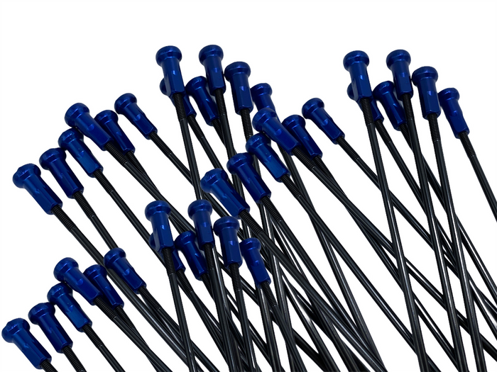 KITE Speichensatz 18" Speiche schwarz/Nippel blau 12 Stk.