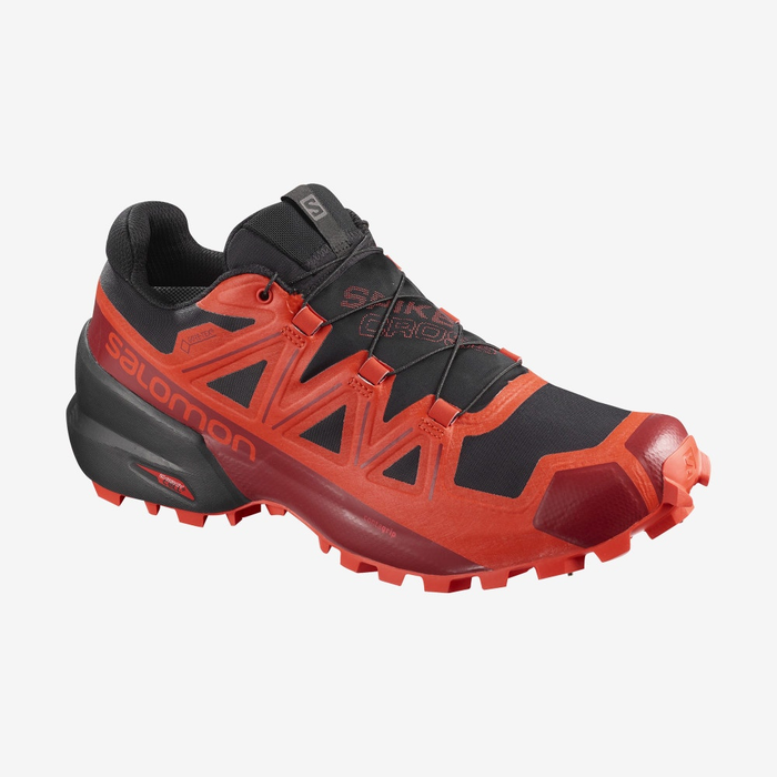 SALOMON shoes Spikecross 5 GTX black/racing red/red dahlia