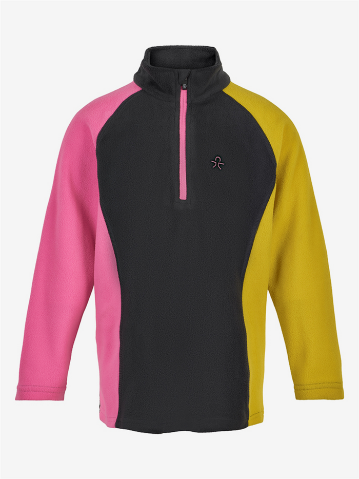 COLOR KIDS kurtka Fleece Pulli różowo-czarno-żółta