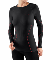 FALKE thermoshirt LS Dames Warm zwart/rood