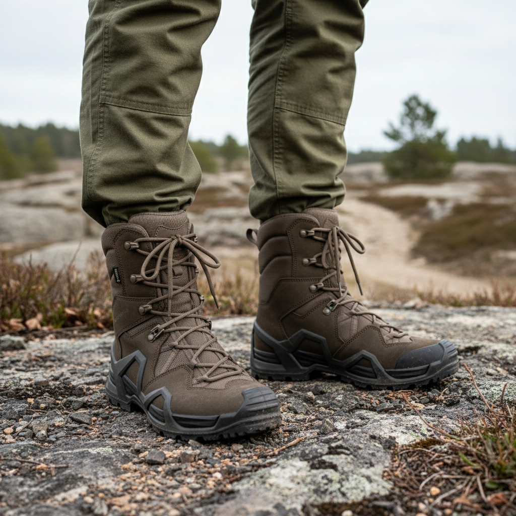 Chaussures tactiques LOWA Zephyr MK2 GTX HI Ws marron foncé