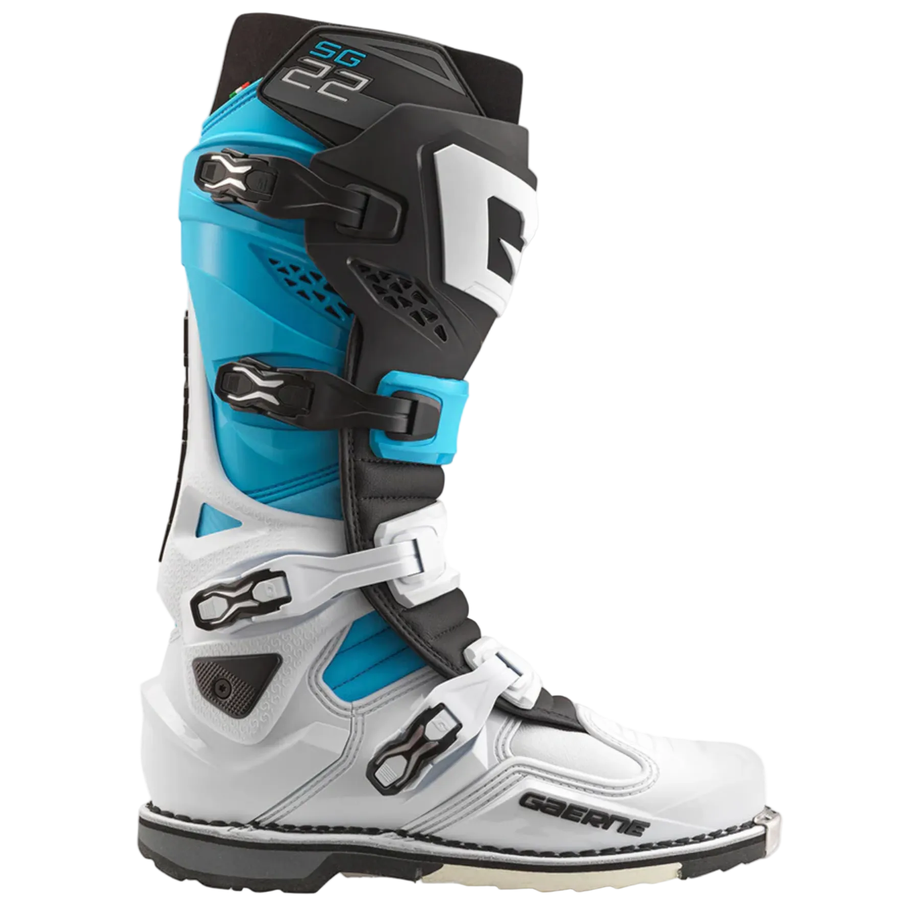 GAERNE Stiefel SG 22 weiß/schwarz/hellblau