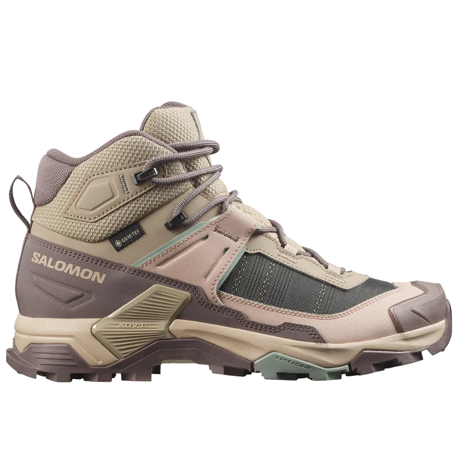 Chaussures SALOMON X Ultra 5 Mid GTX W iron/desert tan/green milieu