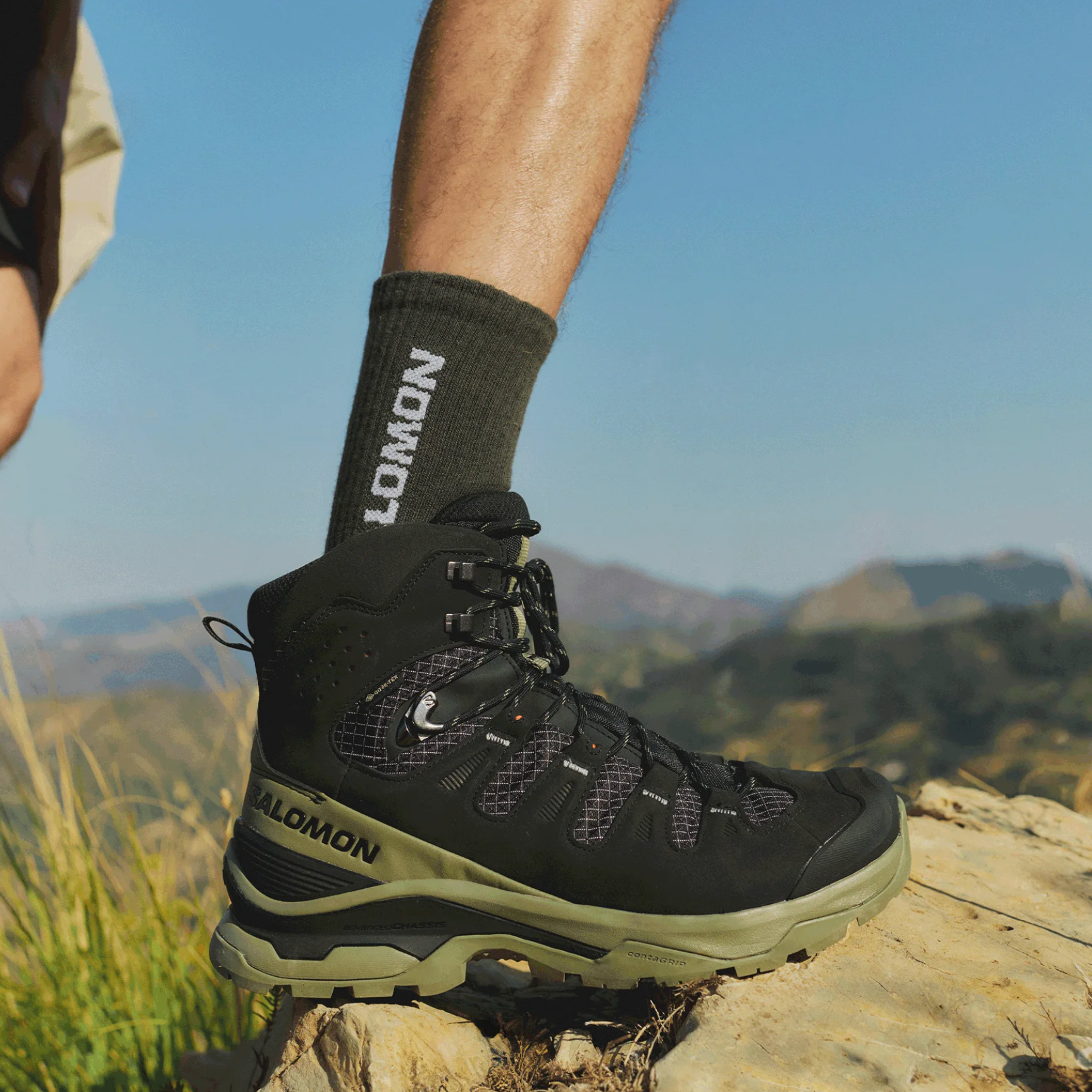 Scarpe SALOMON Quest 5 GTX black/deep litchen green/black