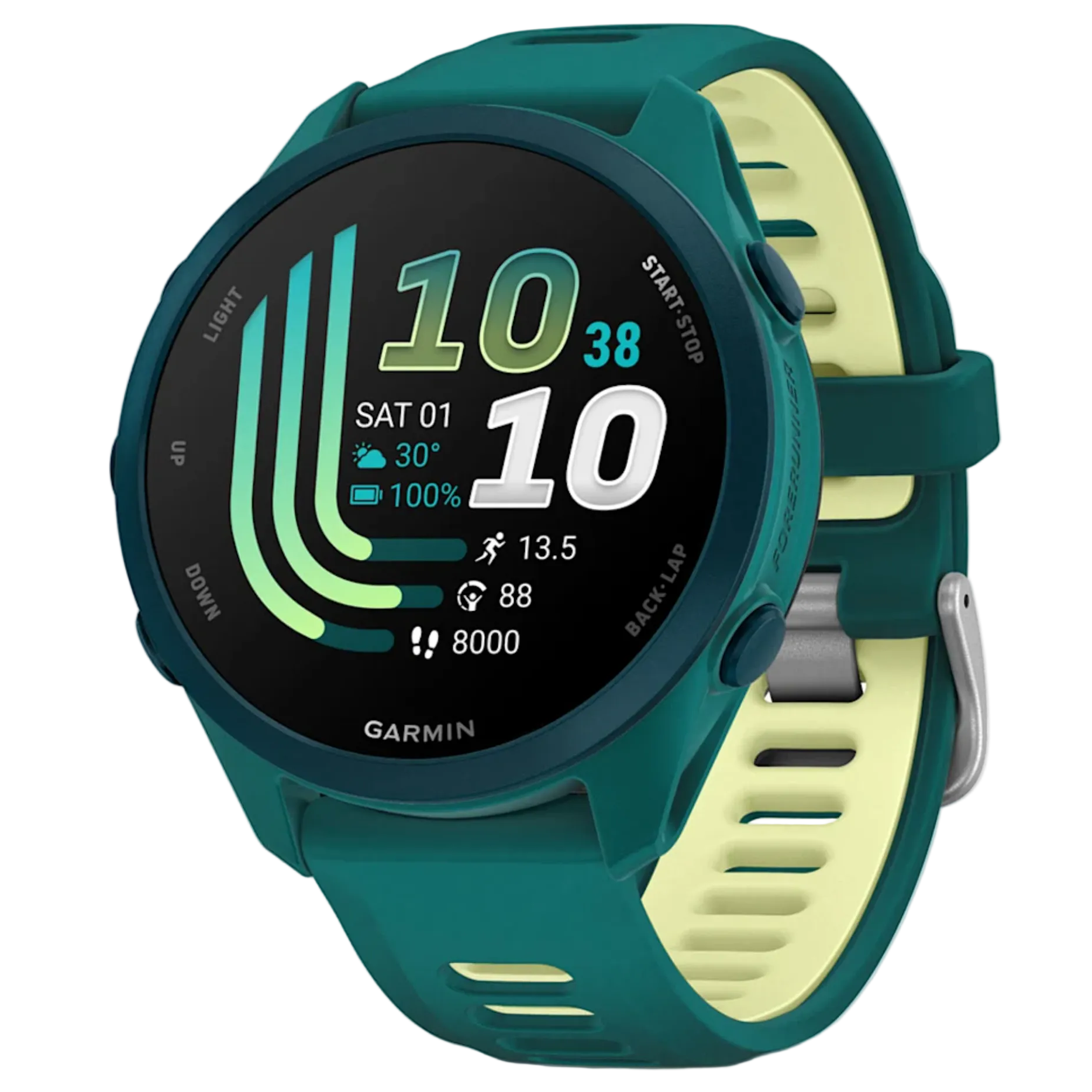 GARMIN Forerunner 170 43mm Music GPS WiFi verde turchese/giallo cedro