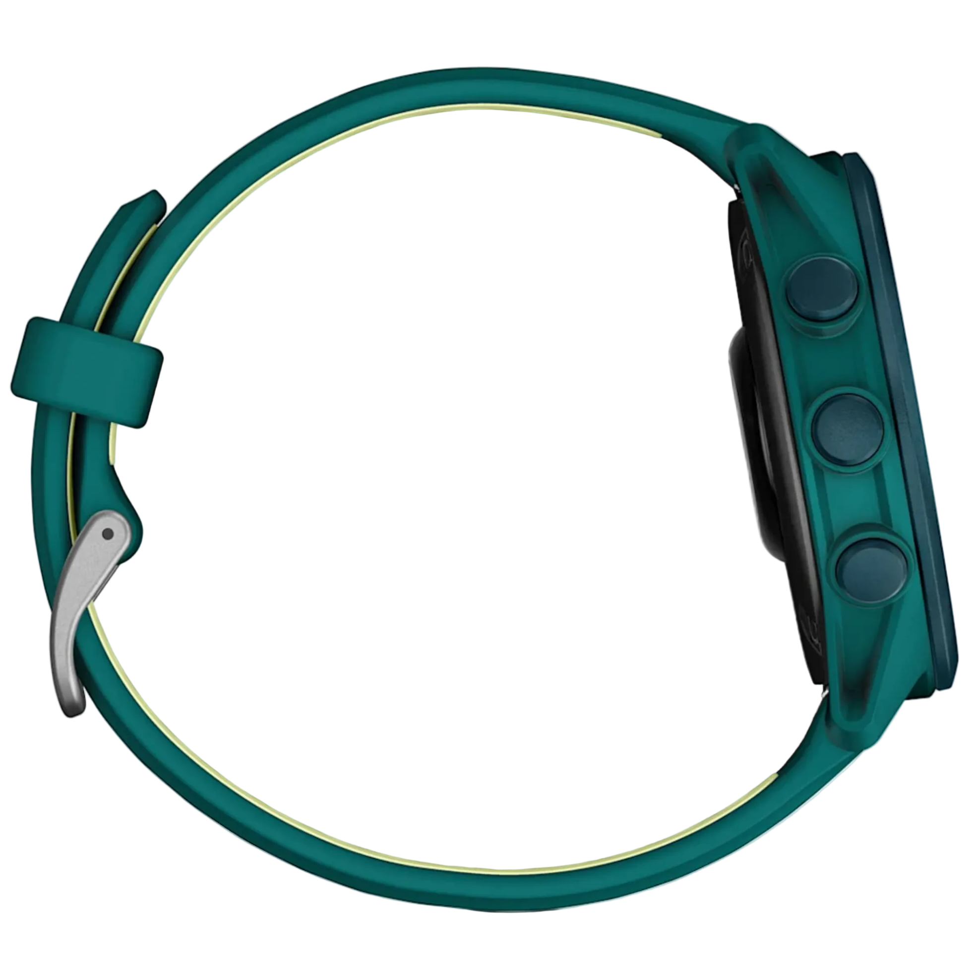 Green smartwatch on a white background