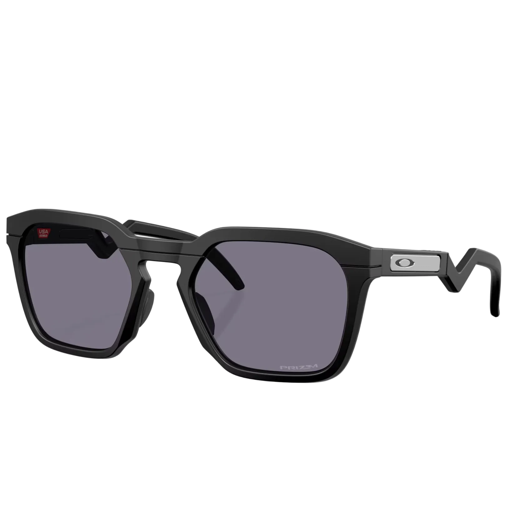 Black sunglasses with a reflective surface on a white background