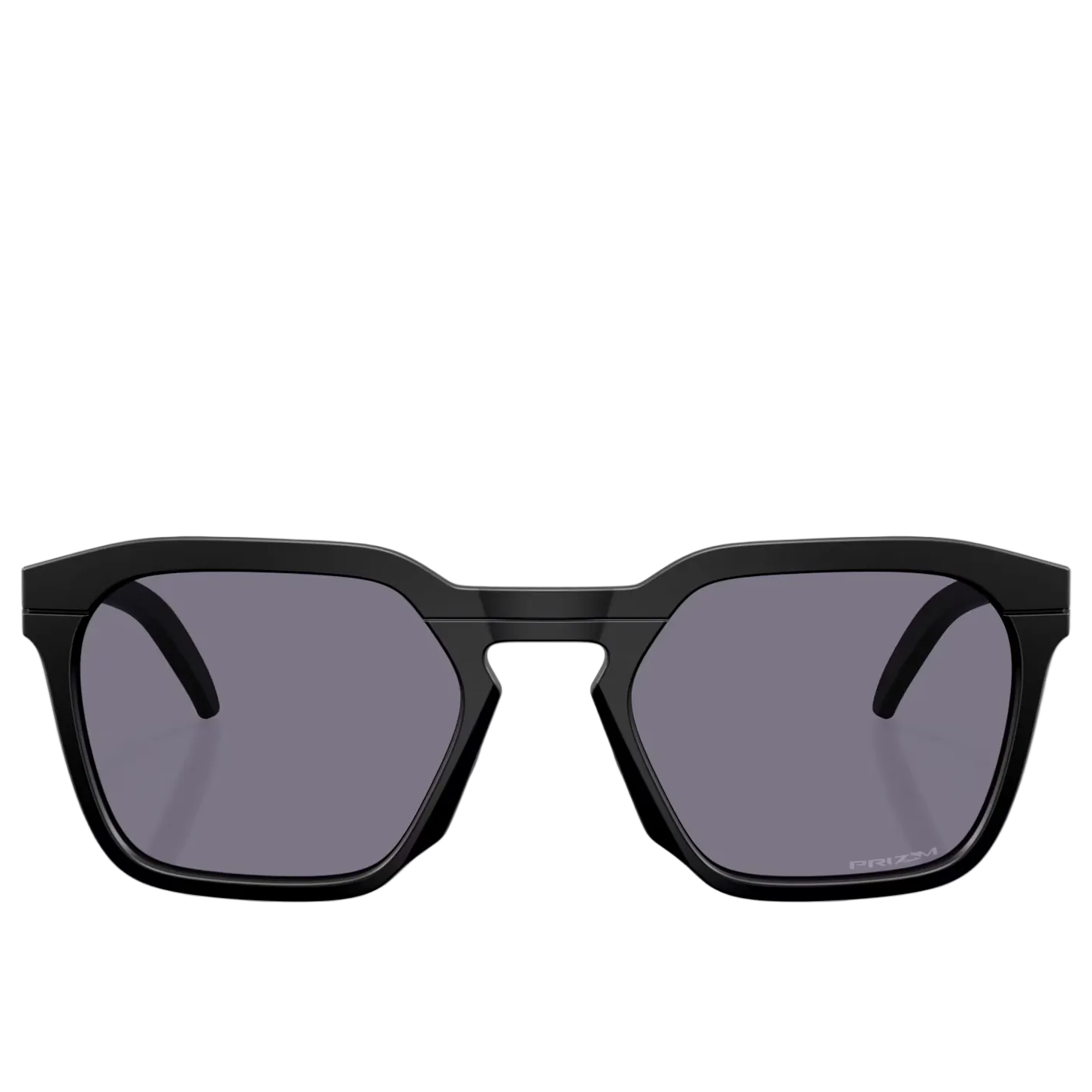 Black sunglasses with dark lenses on a white background