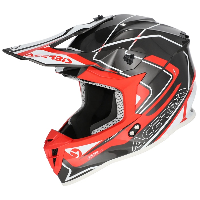 ACERBIS šalmas Linear 2206 pilkas/raudonas
