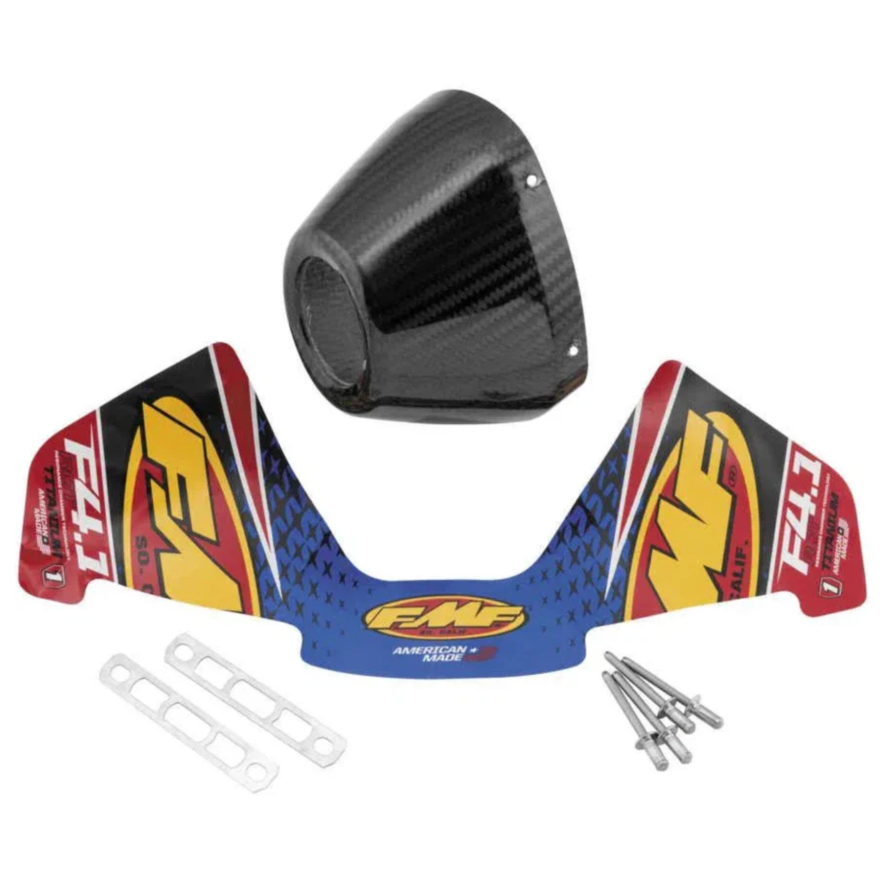 Motorcycle number plate with carbon fiber air filter on a white background