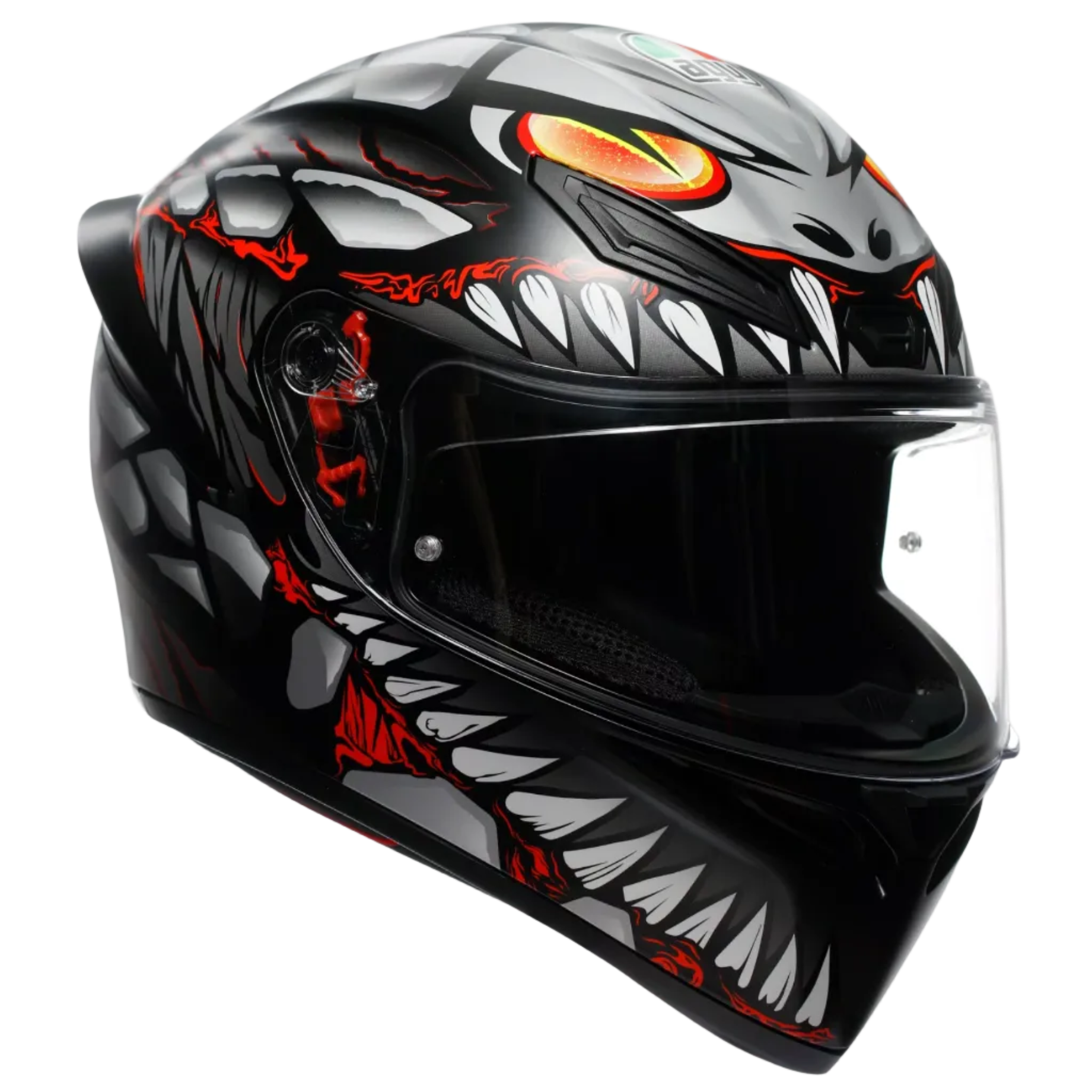 AGV kiiver K1 S Lizard matt must/punane/hall