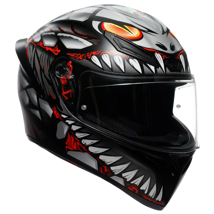 Casco AGV K1 S Lyzard nero opaco/rosso/grigio