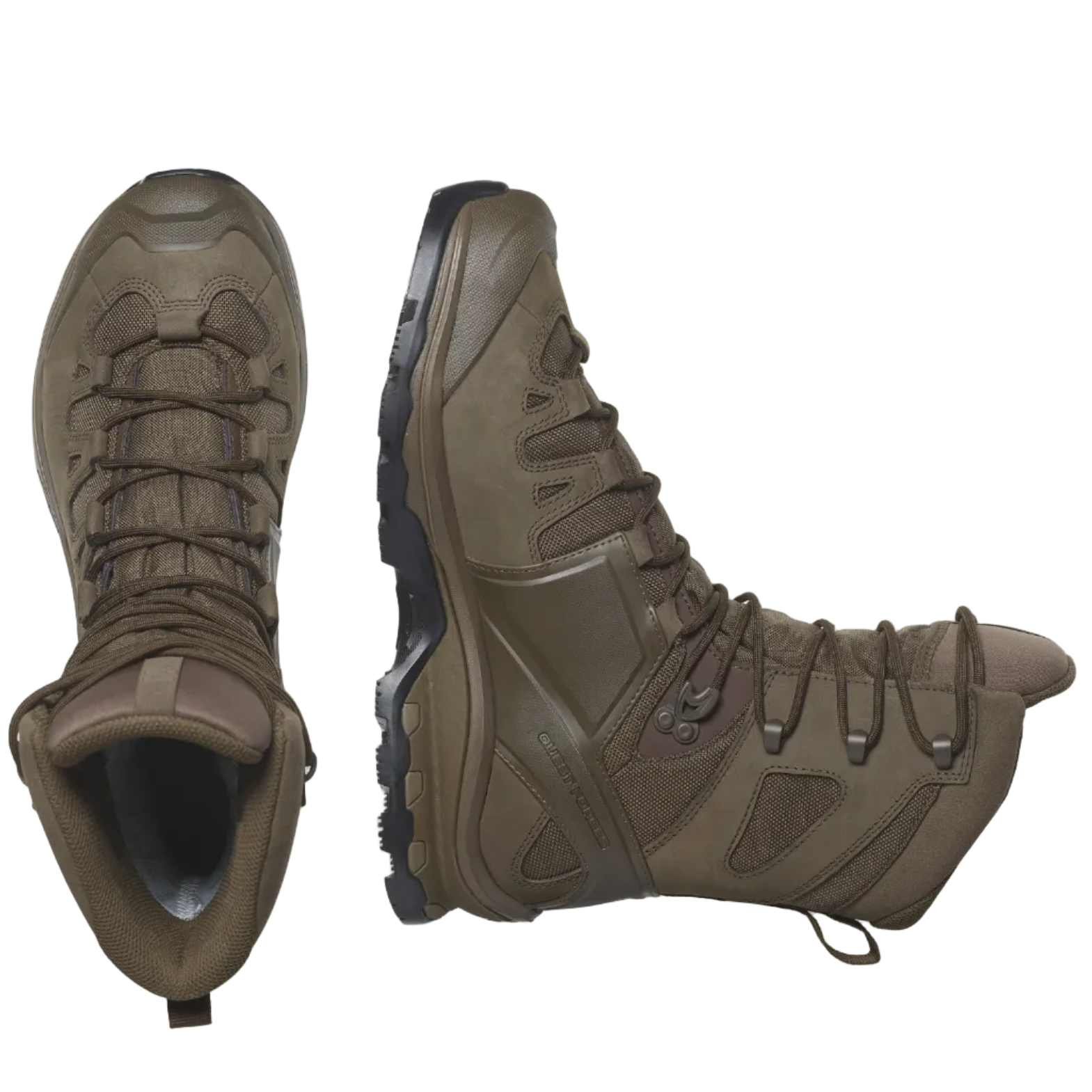 Chaussures tactiques SALOMON Quest 4D Forces 2 High GTX EN brun terre