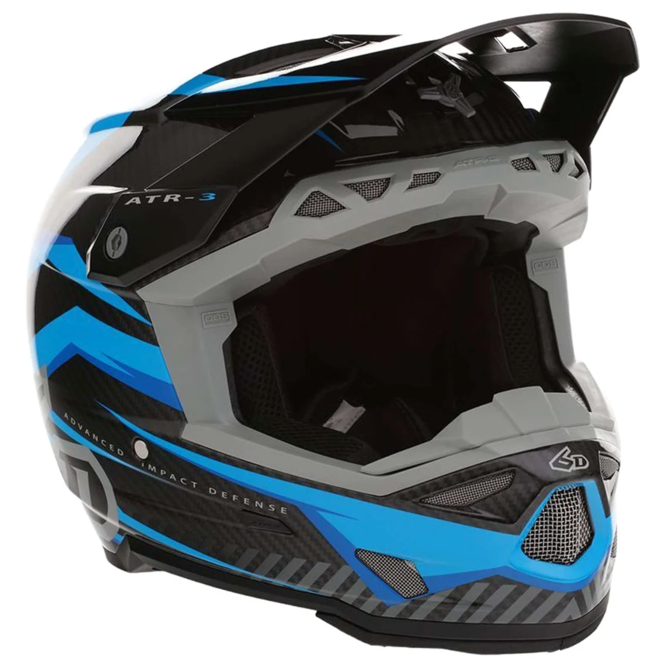 6D ATR-3 Rival FIM Gloss cyan helmet