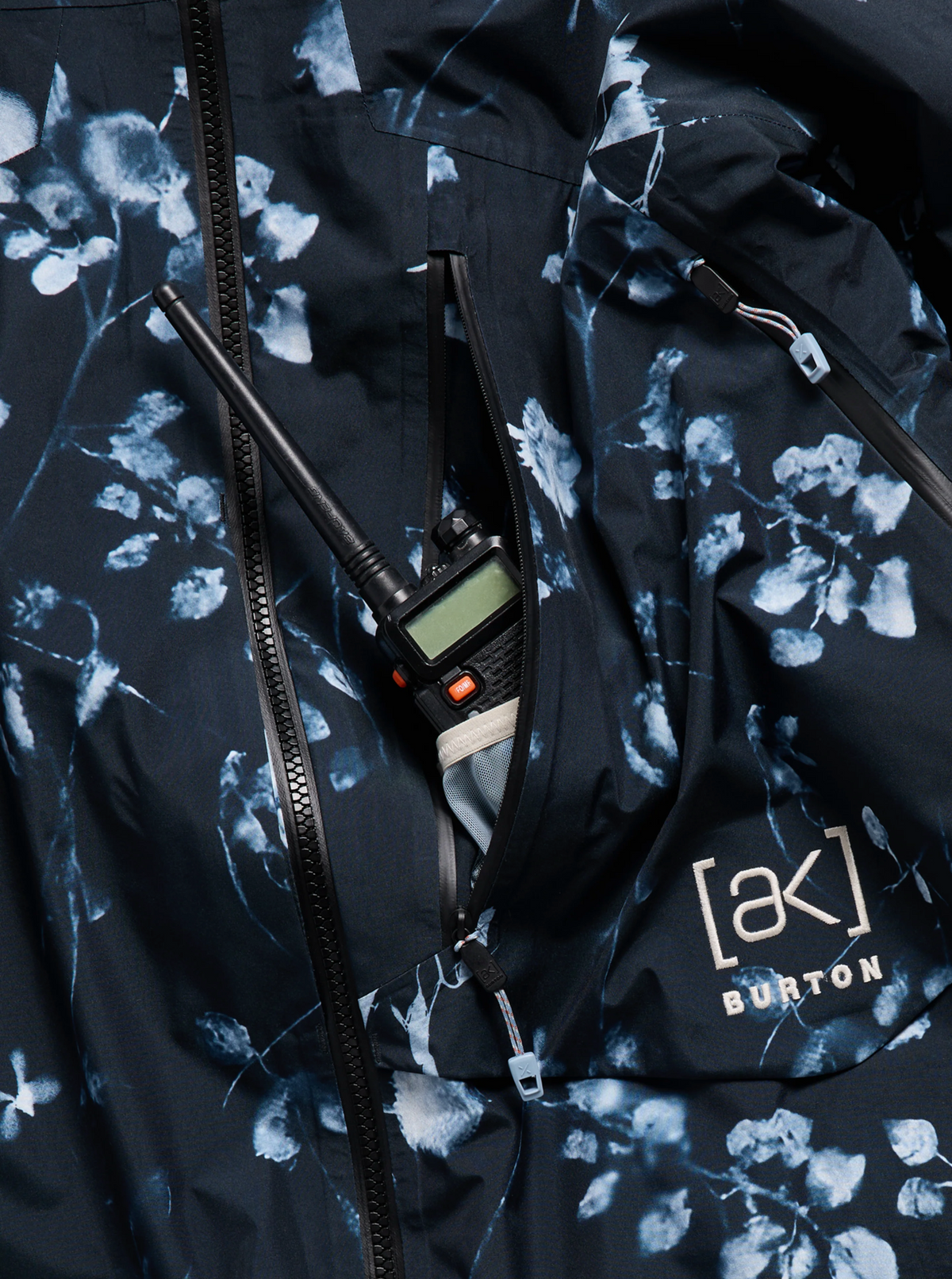 BURTON jacket W AK Gore Cyclc JKT cyanotype floral
