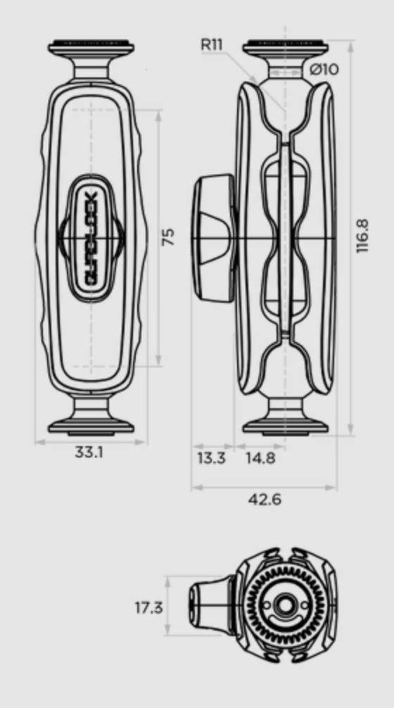 QUAD LOCK 360 Arm Dual Pivot Mittelgroß