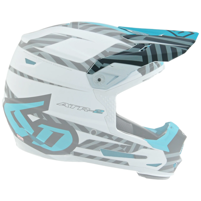 6D hjelm skygge ATR-2 Havoc cyan/hvid