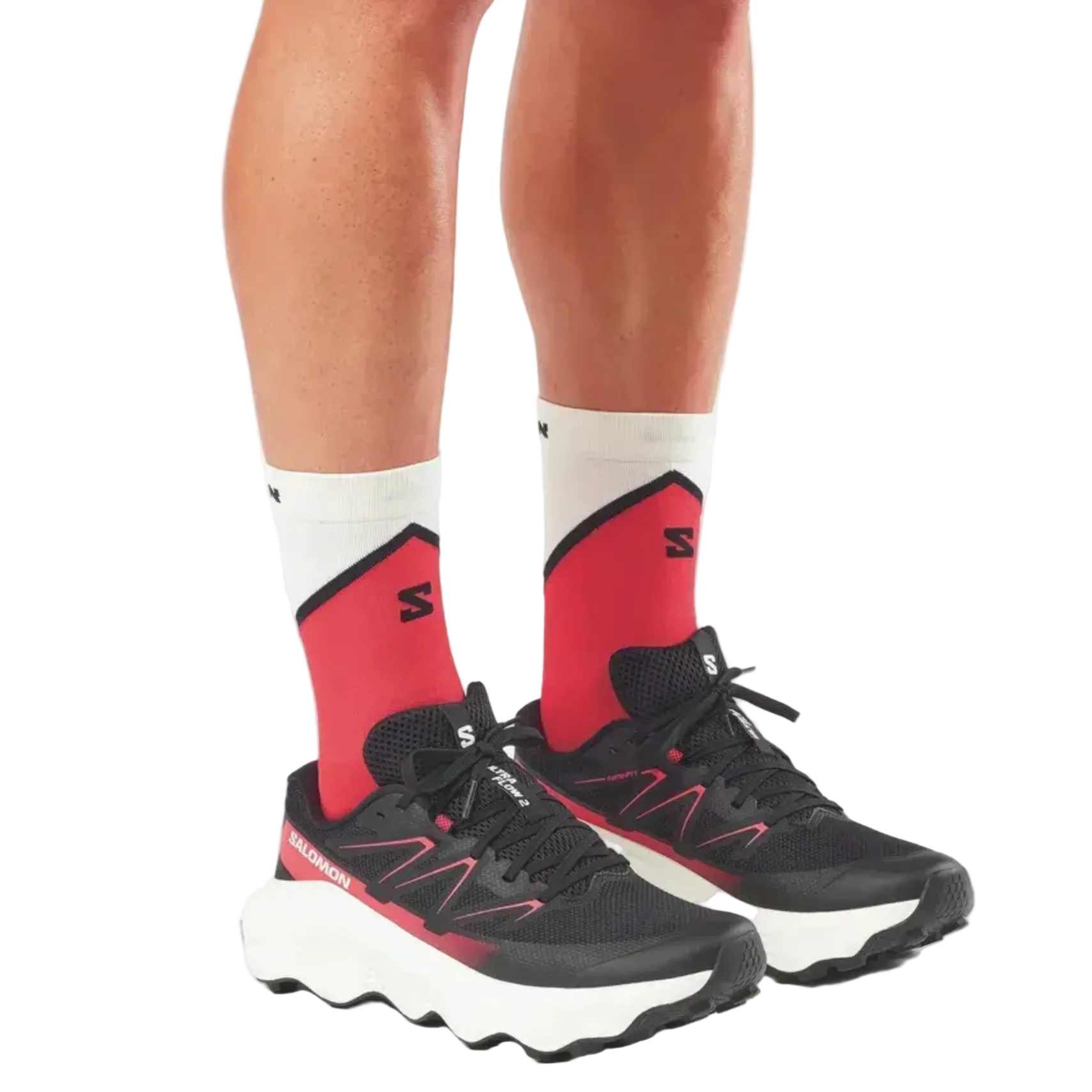 SALOMON sko Ultra Flow 2 sort/vaniljeis/flammende rød