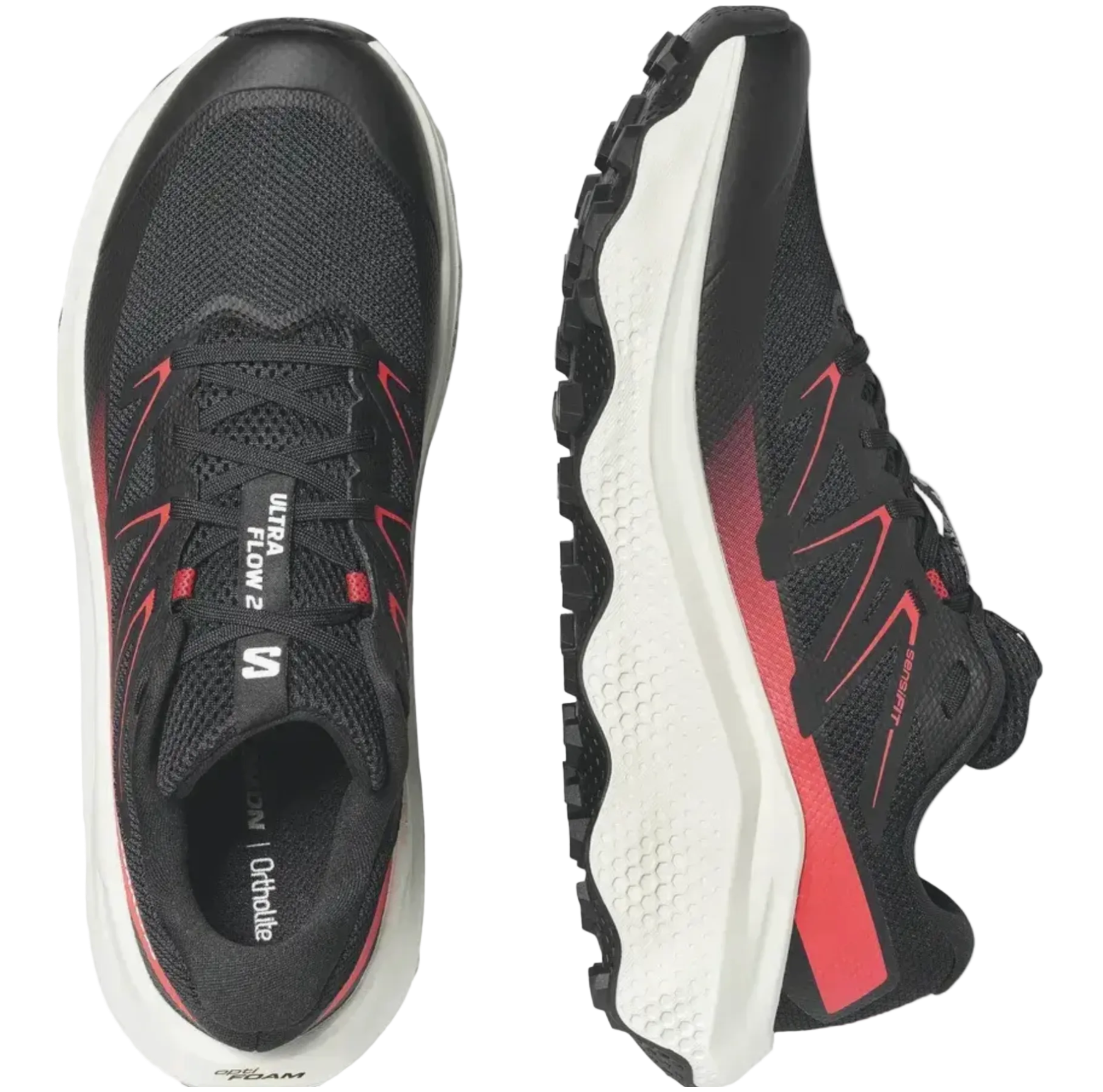 SALOMON sko Ultra Flow 2 sort/vaniljeis/flammende rød