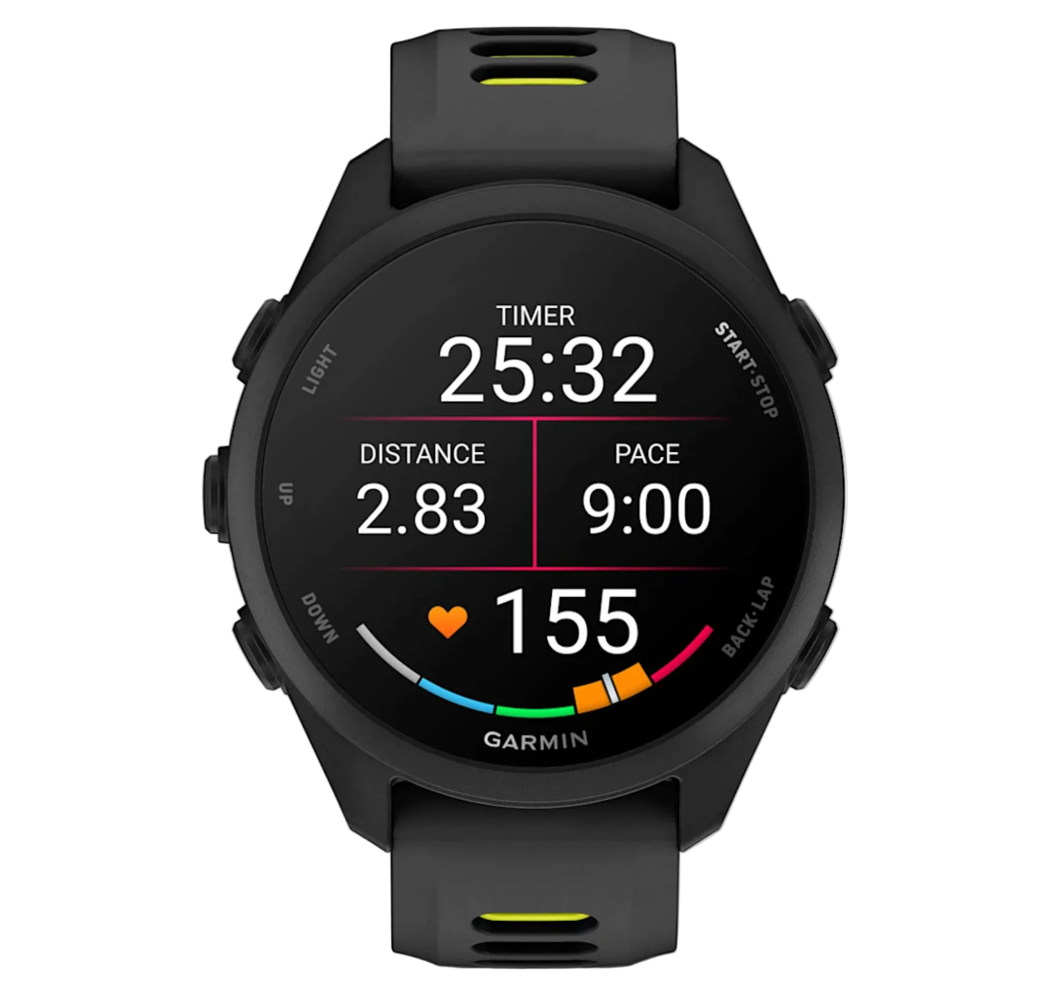 GARMIN Forerunner 170 43mm GPS sort/gul