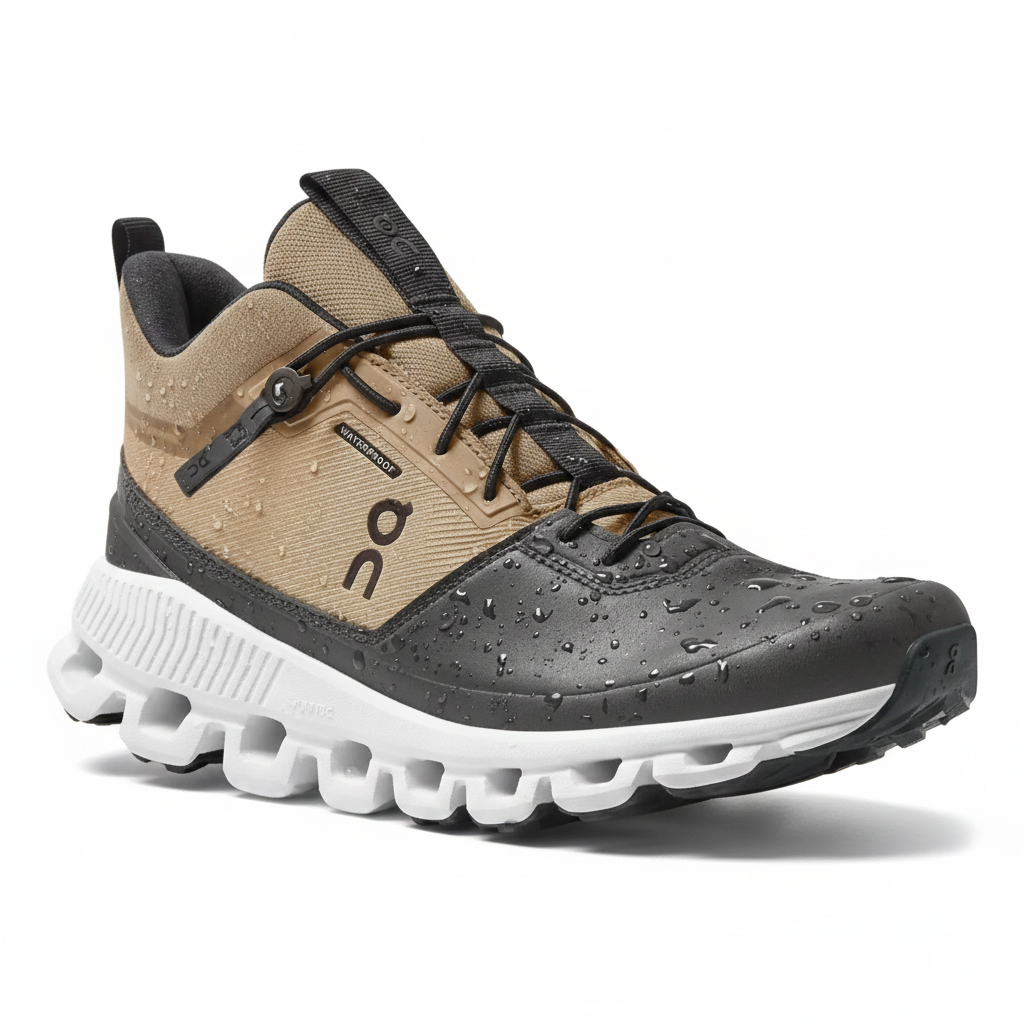 ON scarpe Cloud Hi Waterproof W marrone/grigio