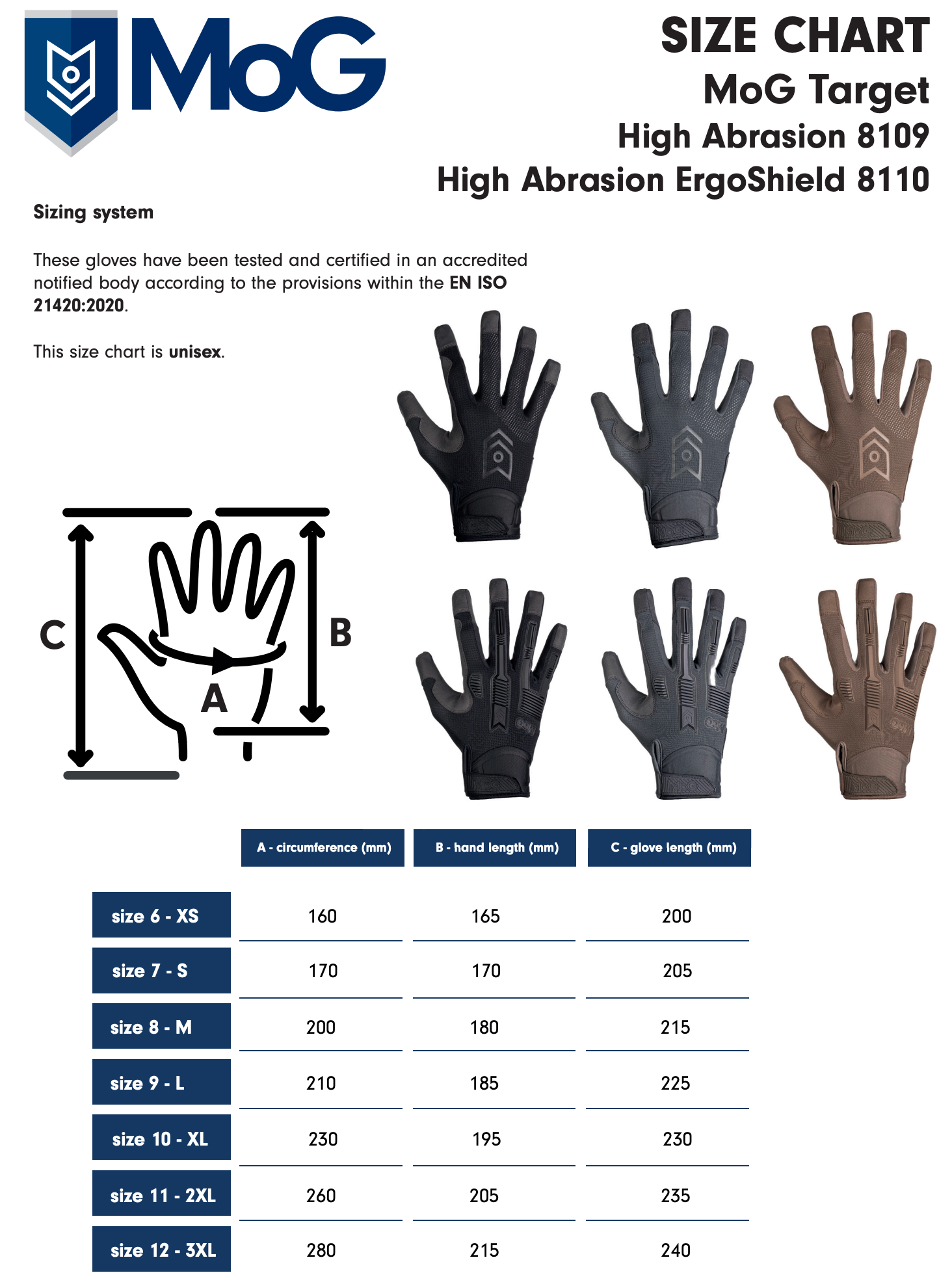 Guanti MoG Target High Abrasion marrone coyote