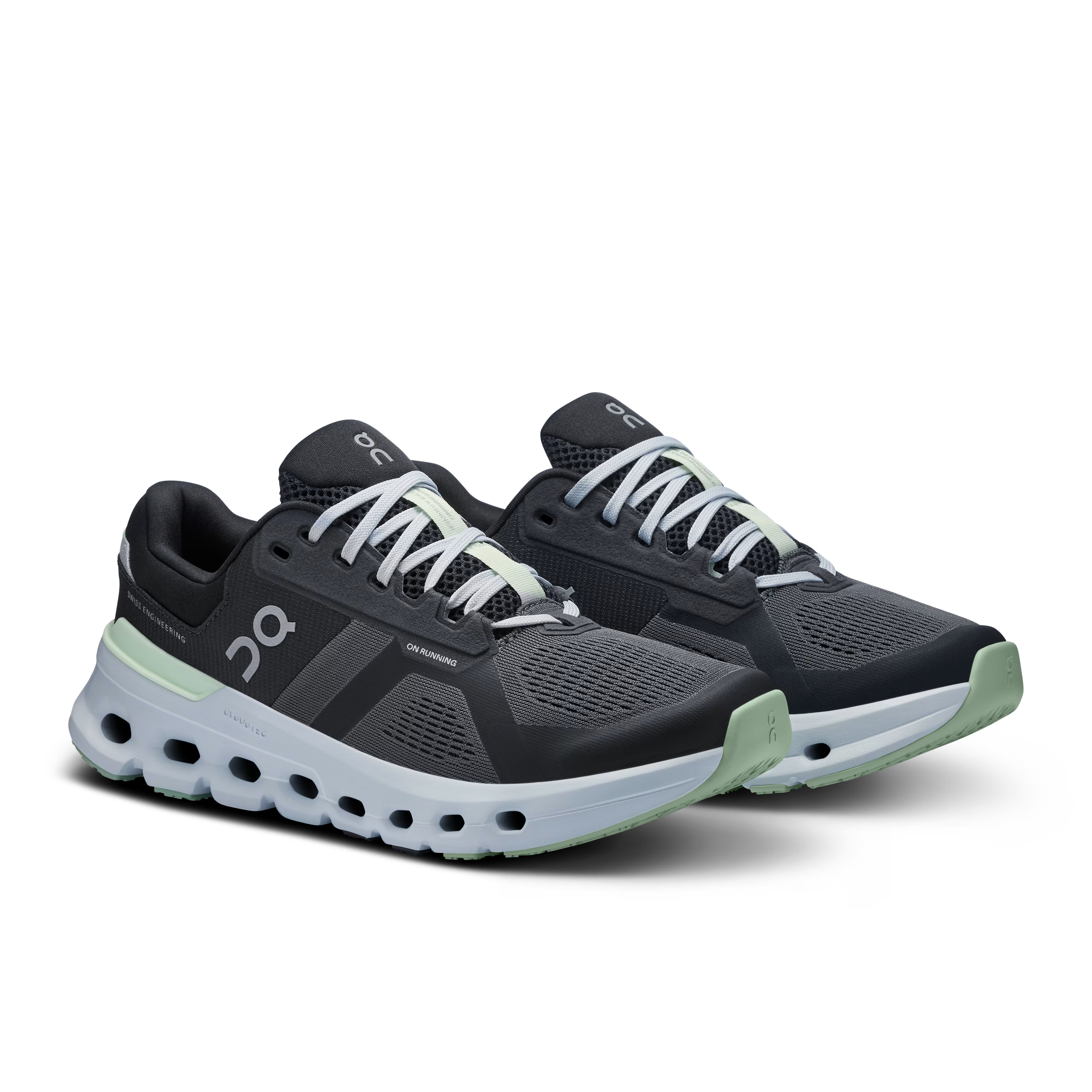 ON batai Cloudrunner 2 Wide W pilka/šviesiai žalia