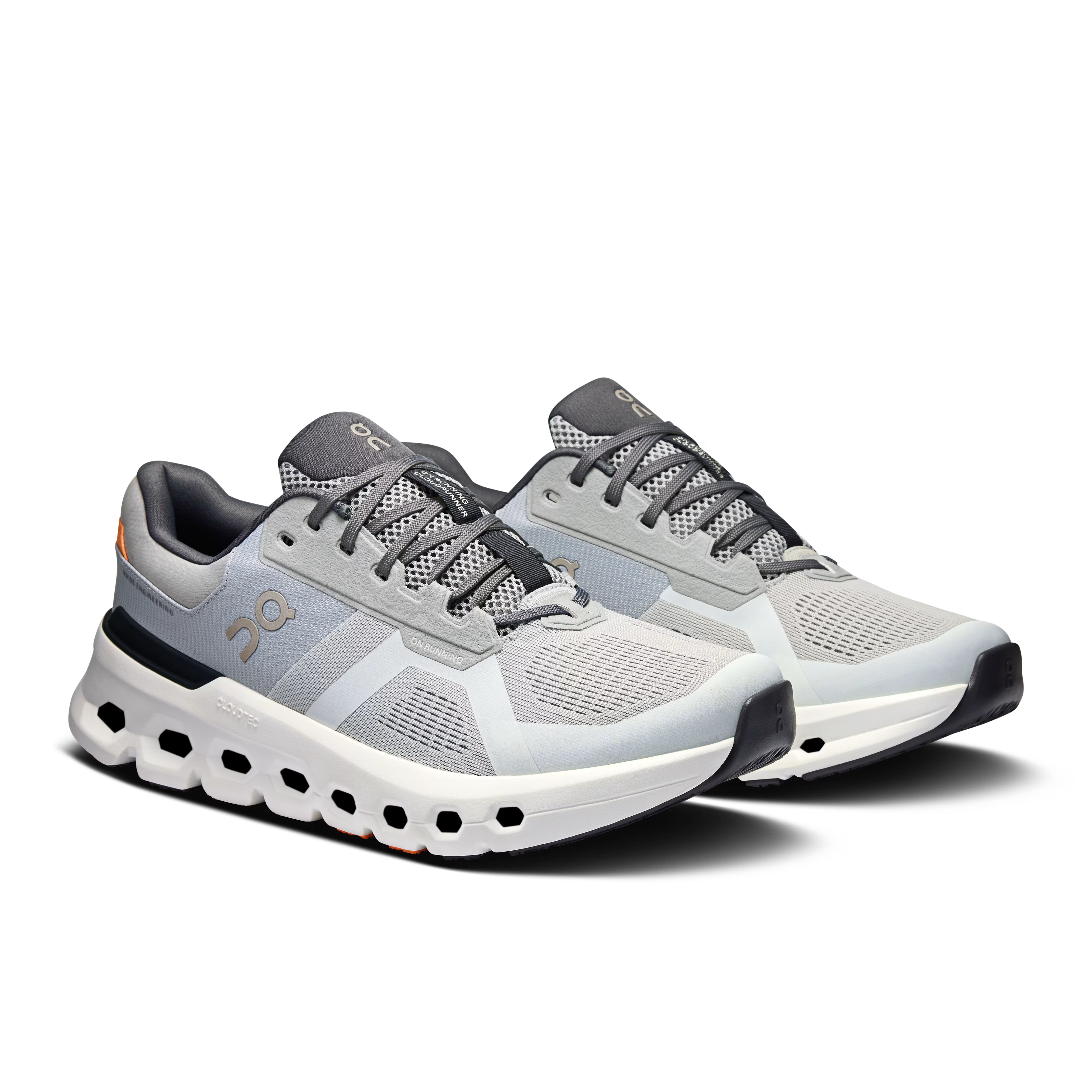 ON batai Cloudrunner 2 Plačiai pilka/balta/oranžinė