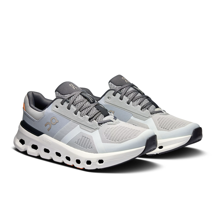 ON batai Cloudrunner 2 Plačiai pilka/balta/oranžinė